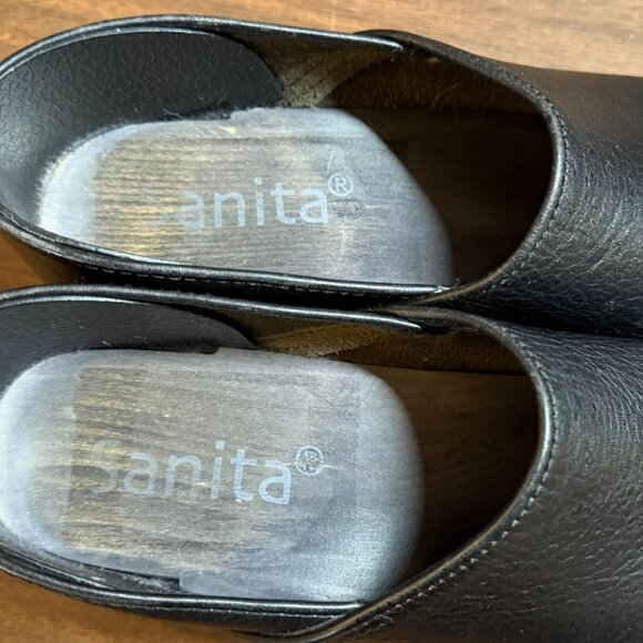 Vintage SANITA Leather / Wood Clog - Metal Toe - Sz 38 - - Picture 3 of 7